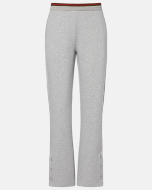 Gucci Web Stripe Cotton-Blend Jersey Sweatpants - Gray