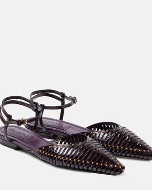 Ulla Johnson Violette Patent Leather Flats - Brown