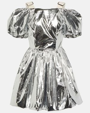 Simone Rocha Puff-Sleeve Metallic Minidress