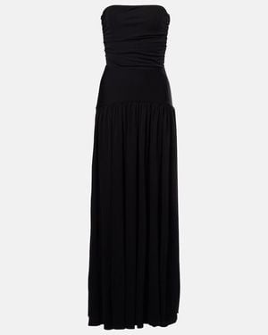 STAUD Mariana Ruched Jersey Maxi Dress - Black