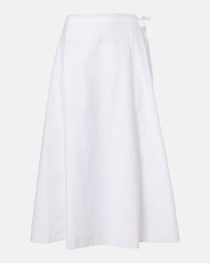 The Row Fleur Cotton Midi Skirt - White