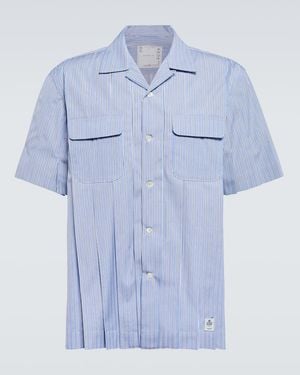 Sacai Striped Cotton Shirt - Blue