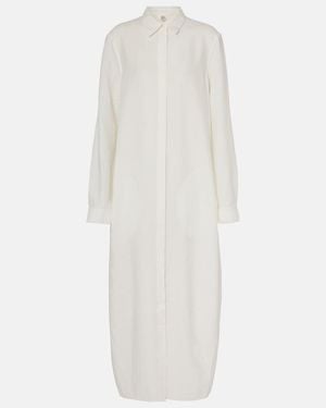 TOTEME Silk-Blend Shirt Dress - White