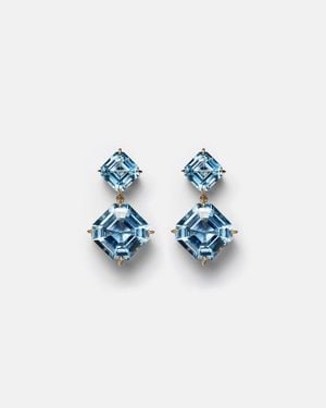 Mateo Pendientes De Oro De 14 Ct Con Topacios - Azul