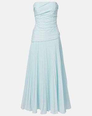 Jonathan Simkhai Arie Pleated Bustier Dress - Blue