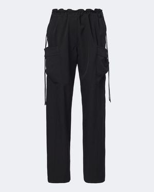 The Row Pantalon Cargo Elga En Laine - Noir
