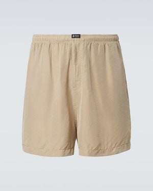 Prada Silk Bermuda Shorts - Natural