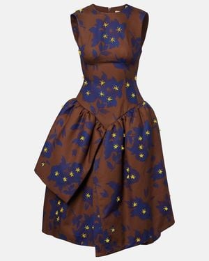 ShuShu/Tong Robe Midi En Coton A Fleurs - Violet