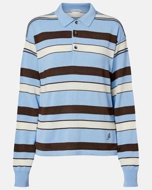 JW Anderson Striped Polo Shirt - Blue