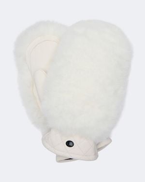 Goldbergh Hill Leather Mittens - White