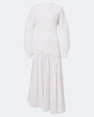 Bottega Veneta Asymmetric Midi Dress - White
