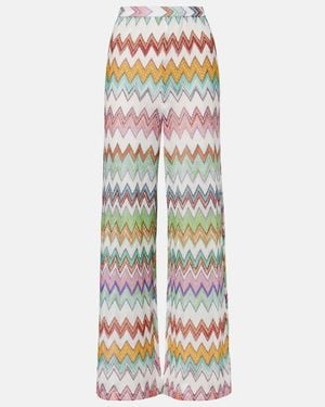 Missoni Zigzag Lame Wide-Leg Trousers - White