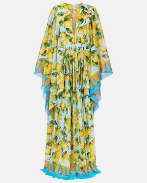 Dolce & Gabbana Taormina Printed Cotton Kaftan - Yellow