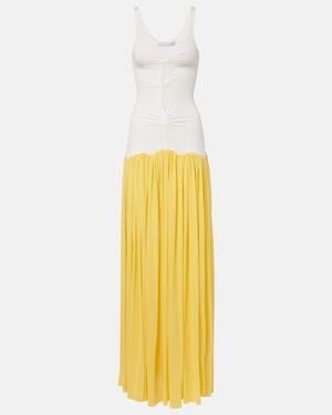 Christopher Esber Verner Cutout Lace-Trimmed Jersey Maxi Dress - Metallic