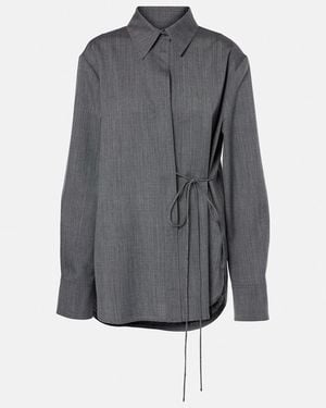 Jil Sander Belted Wool Shirt - Grey
