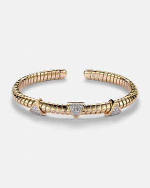 Marina B Armreif Trisolina 3 Station Aus 18Kt Gelbgold Mit Diamanten - Mettallic