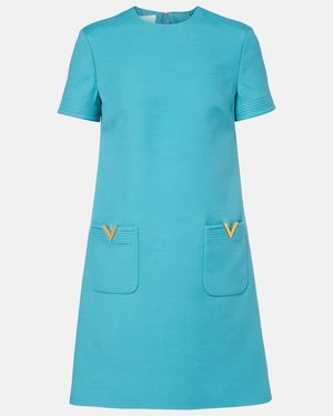 Valentino Crepe Couture Minidress - Blue