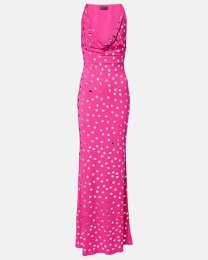 David Koma Polka-Dot Gown - Pink