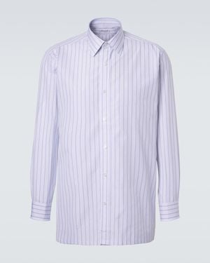 Charvet Striped Cotton Poplin Shirt - Blue