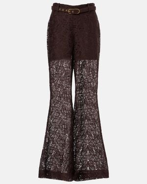 Zimmermann Lace Flared Trousers - Brown
