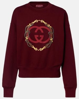Gucci Logo Embroidered Cotton Sweatshirt
