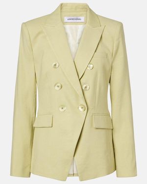 Veronica Beard Miller Double-Breasted Linen-Blend Twill Blazer - Natural