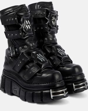 Vetements Botines Gamer Con Plataforma De Piel - Negro
