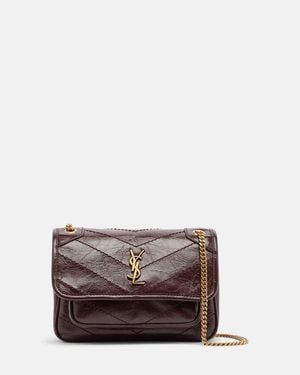 Saint Laurent Niki Cassandre Mini Leather Shoulder Bag - Red