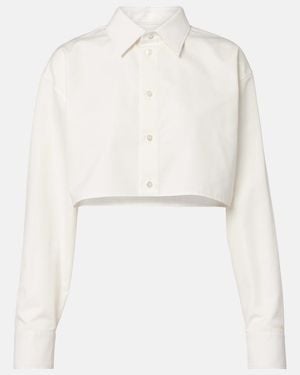 Balenciaga Cropped-Hemd Aus Baumwolle Und Seide - Weiß