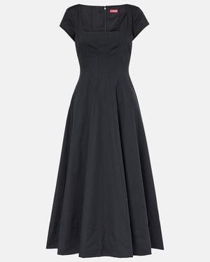 STAUD Cotton Poplin Midi Dress - Blue