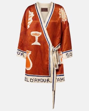 ALÉMAIS X Lrnce Soleil D'Amour Printed Wrap Dress - Red