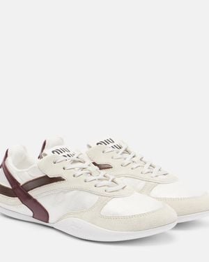 Miu Miu Gymnasium Suede-Trimmed Trainers - White
