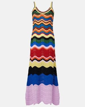 La DoubleJ Chevron Crochet Cotton Maxi Dress - White