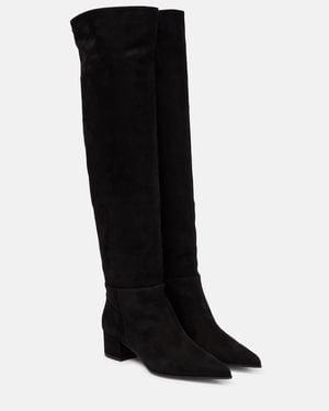 Gianvito Rossi Piper Suede Leather Knee-High Boots - Black