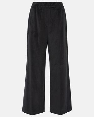 Brunello Cucinelli Corduroy Wide-Leg Trousers - Black