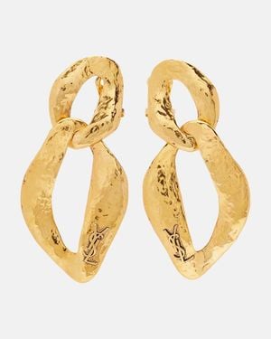 Saint Laurent Cassandre Clip-On Earrings - Metallic