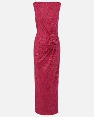Roland Mouret Floral-Applique Embellished Gathered Maxi Dress