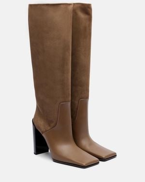 Alaïa Leather Knee-High Boots - Brown