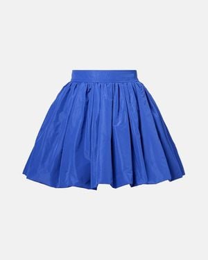 Patou Gathered Faille Miniskirt - Blue