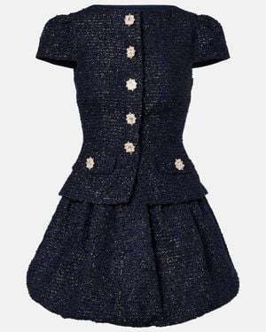 Self-Portrait Boucle Minidress - Blue