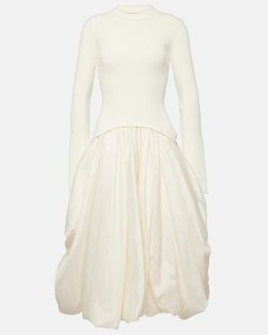 Jonathan Simkhai Kenlie Taffeta-Trimmed Midi Dress - White