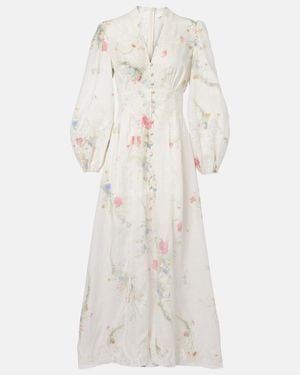Zimmermann Lucky Floral Tiered Cotton Maxi Dress - White