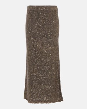 Altuzarra Dione Sequin-Embellished Midi Skirt - Brown