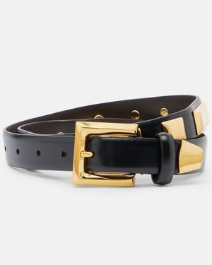 Nour Hammour Josephine Studded Leather Belt - Black
