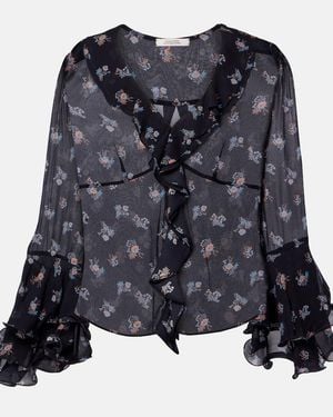 Dorothee Schumacher Airy Daydream Floral Georgette Blouse - Black