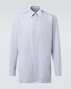 Charvet Checked Cotton Poplin Shirt - Blue