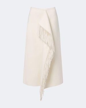 Rohe Fringed Wool And Cashmere Midi Skirt - White