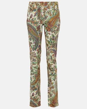 Etro Paisley Mid-Rise Slim Jeans - Green