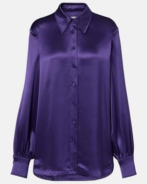 JOSEPH Dieu Satin Blouse - Blue