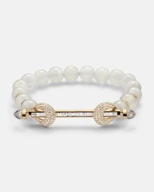 ANANYA Chakra 18Kt And Moonstone Bangle With Diamonds And Quartz - Metallic